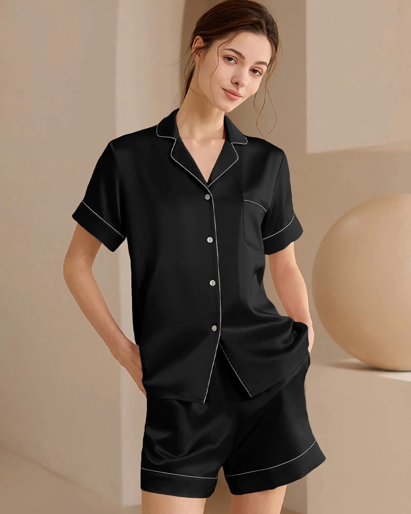 Ensemble de pyjama en soie lavable – version courte