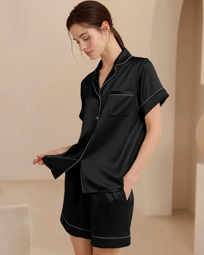 Ensemble de pyjama en soie lavable – version courte