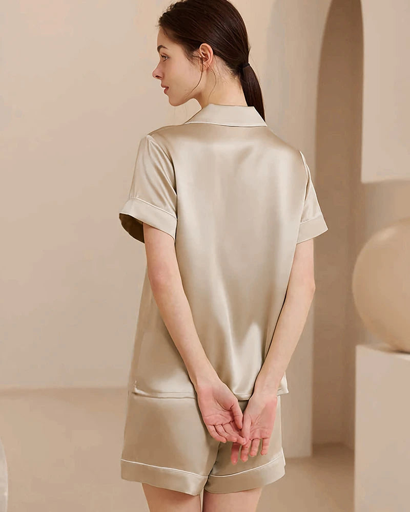 Ensemble de pyjama en soie lavable – version courte