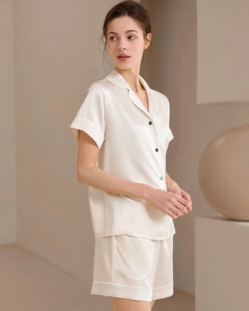 Ensemble de pyjama en soie lavable – version courte