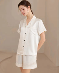 Ensemble de pyjama en soie lavable – version courte