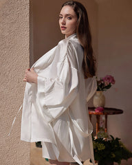 Robe de chambre courte en soie lavable