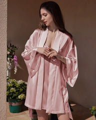 Robe de chambre courte en soie lavable