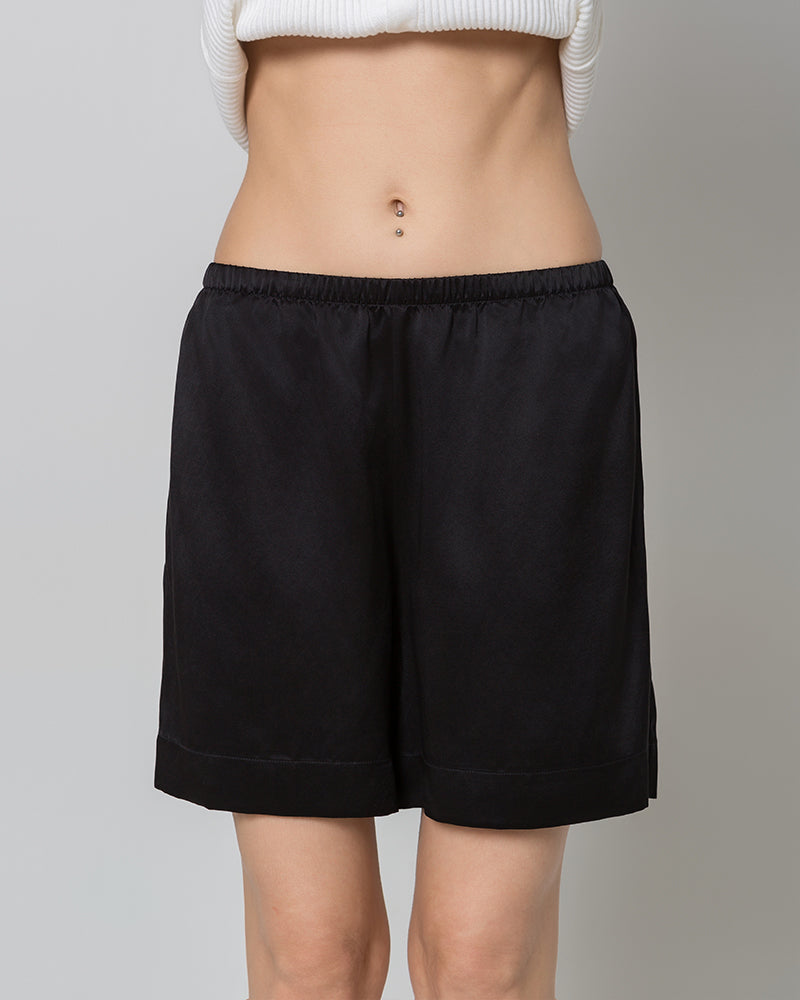 Short en Soie 100% avec Taille Élastiquée pour Femmes