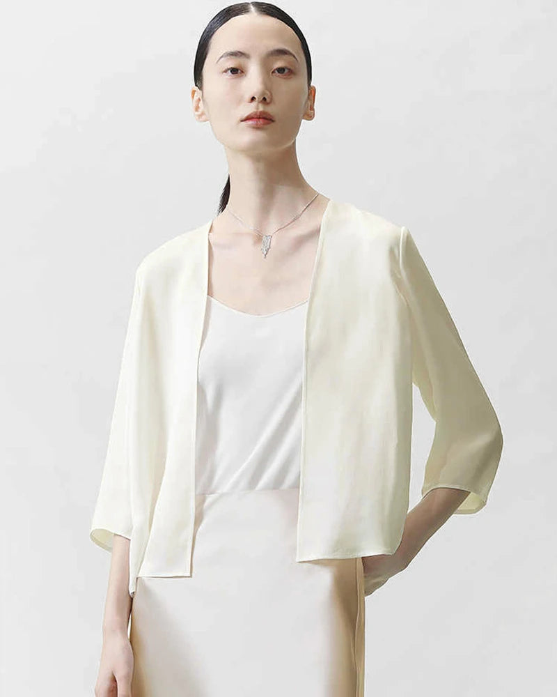 Cardigan en soie basique femme
