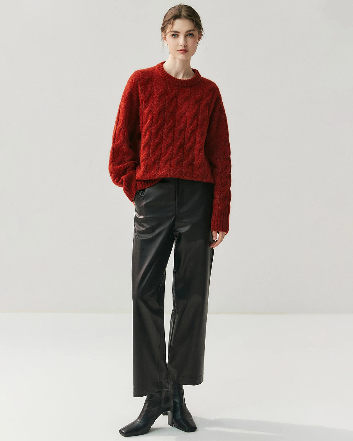 Pull oversize torsadé en soie et cachemire pour femme
