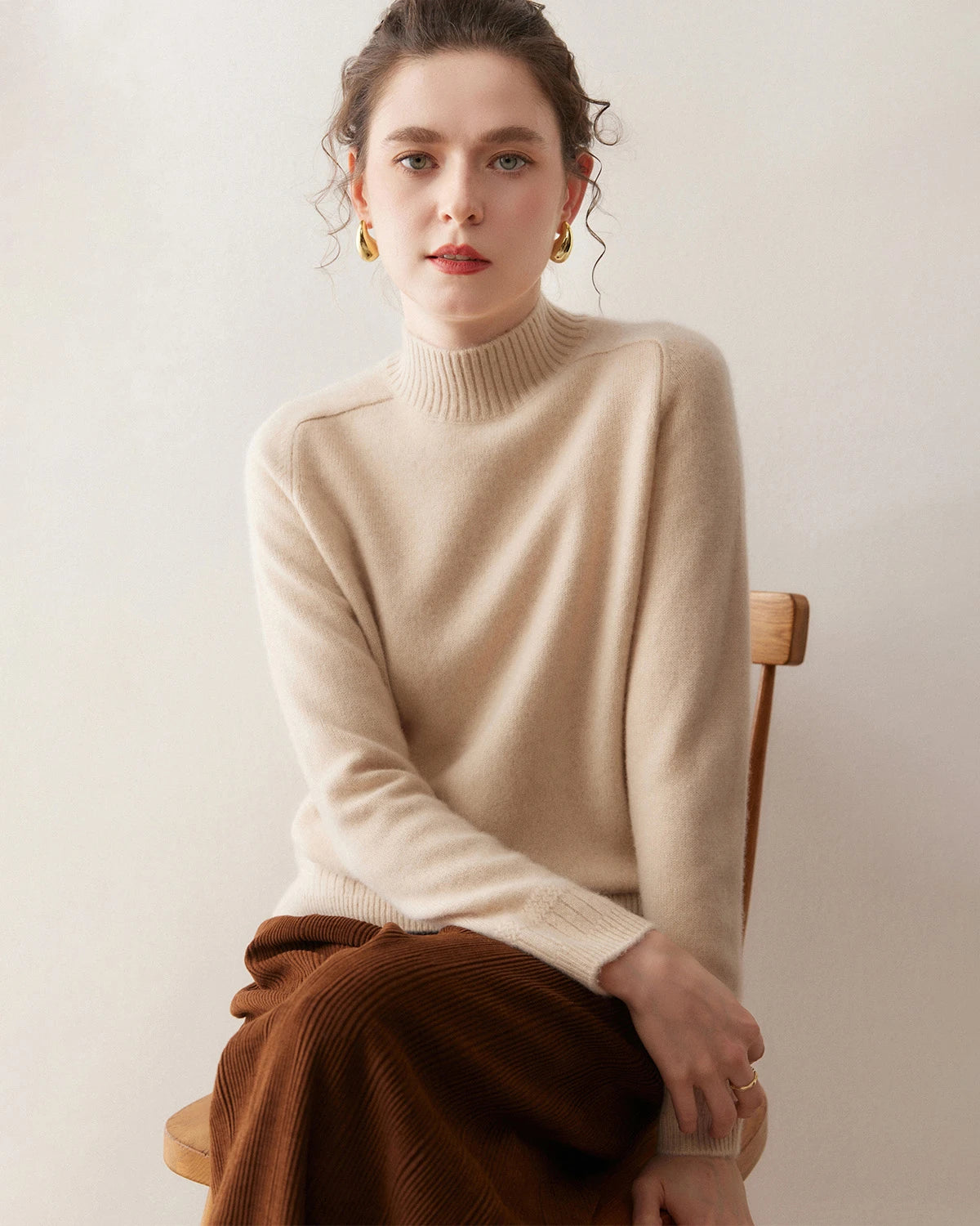 Pull en cachemire pour femme à torsades et manches raglan