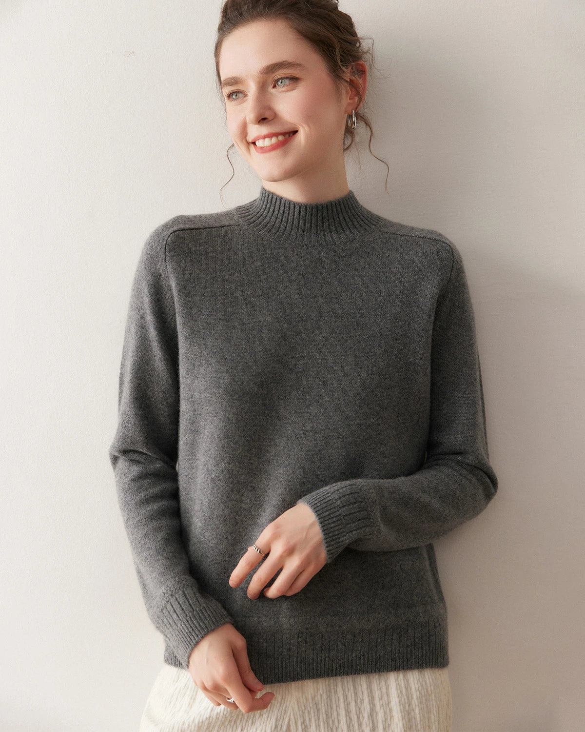Pull en cachemire pour femme à torsades et manches raglan