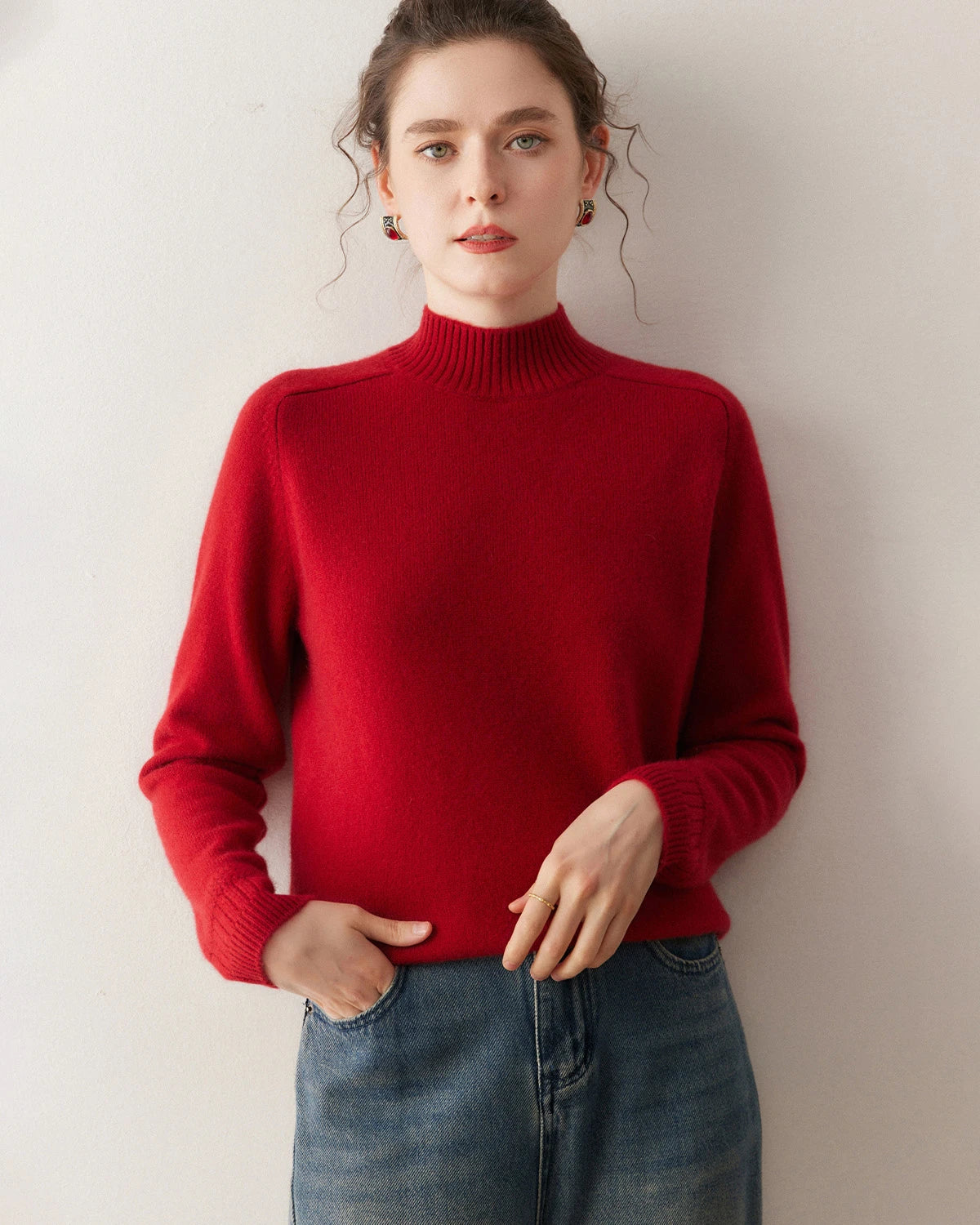 Pull en cachemire pour femme à torsades et manches raglan