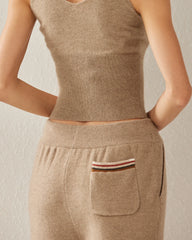 Pantalons à Jambes Larges en Cachemire pour Femmes