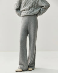 Pantalon large en tricot laine et cachemire pour femme