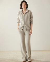 Cardigan zippé en cachemire et laine pour femme