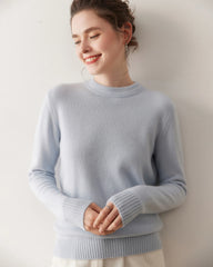 Pull en cachemire à col rond essentiel pour femme