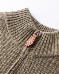 Pull en cachemire à demi-zip pour femme