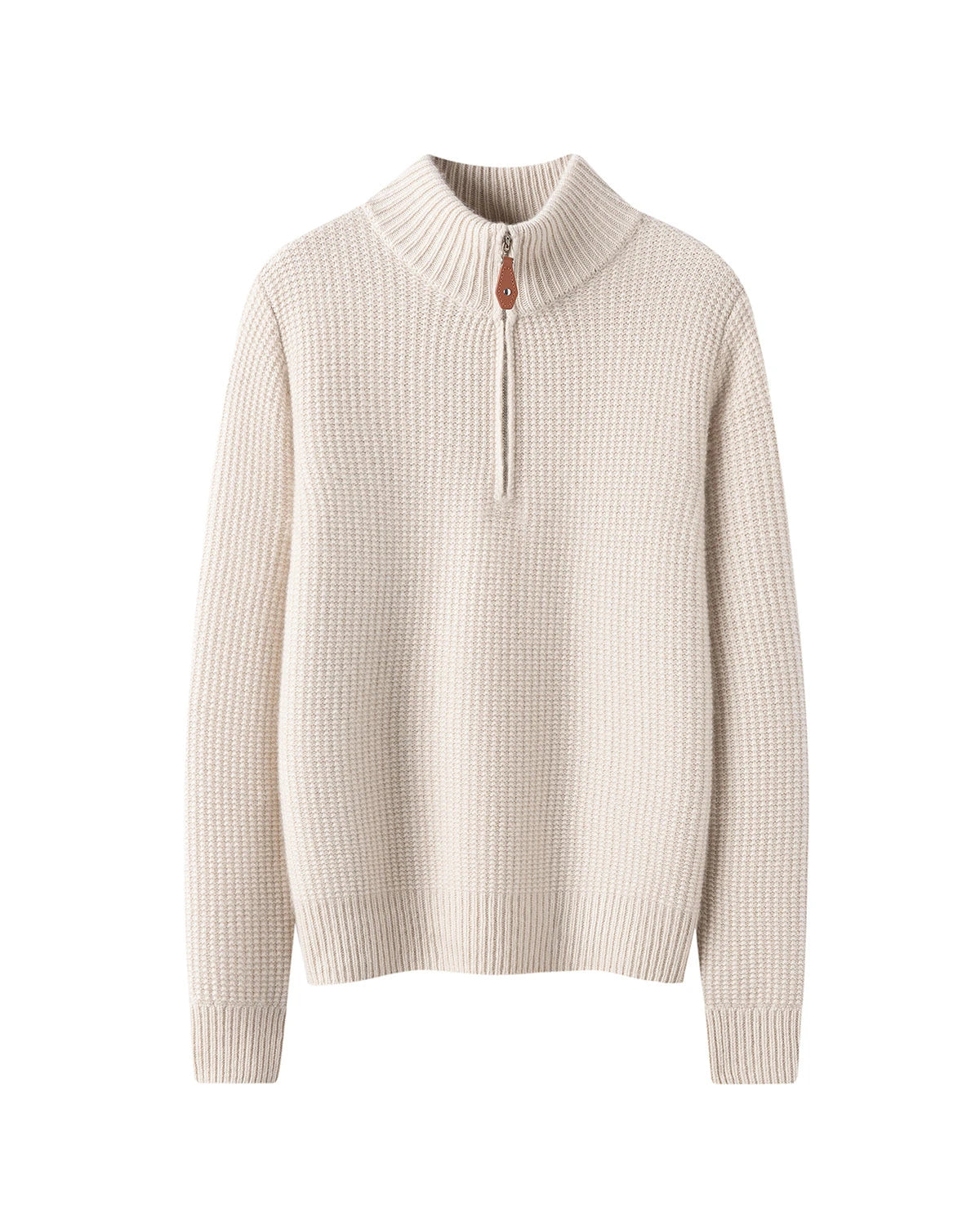 Pull en cachemire à demi-zip pour femme