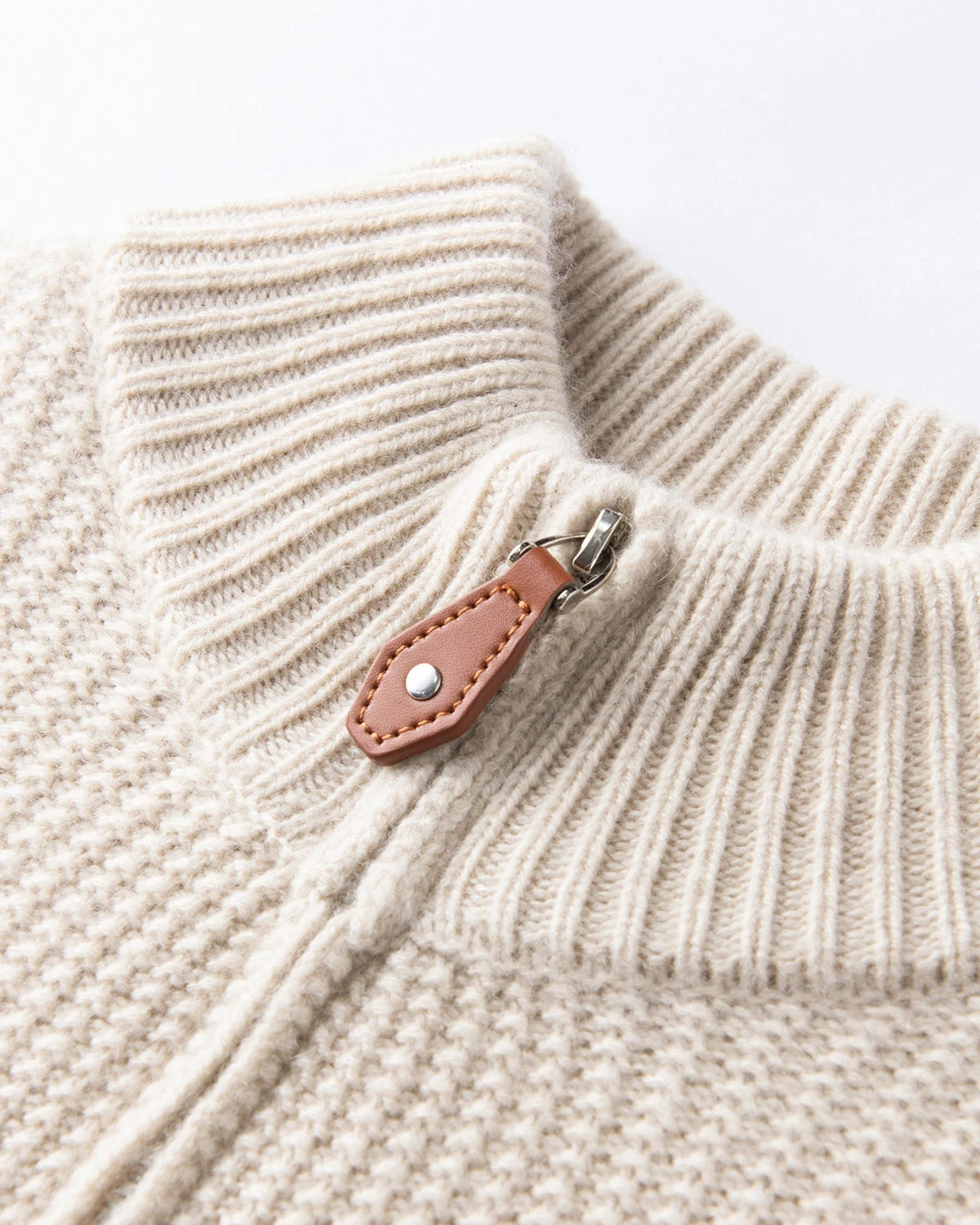 Pull en cachemire à demi-zip pour femme