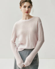 Pull en cachemire léger pour femme à col rond