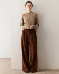 Pull en cachemire léger à col montant pour femme