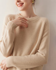 Pull en cachemire à manches raglan pour femme