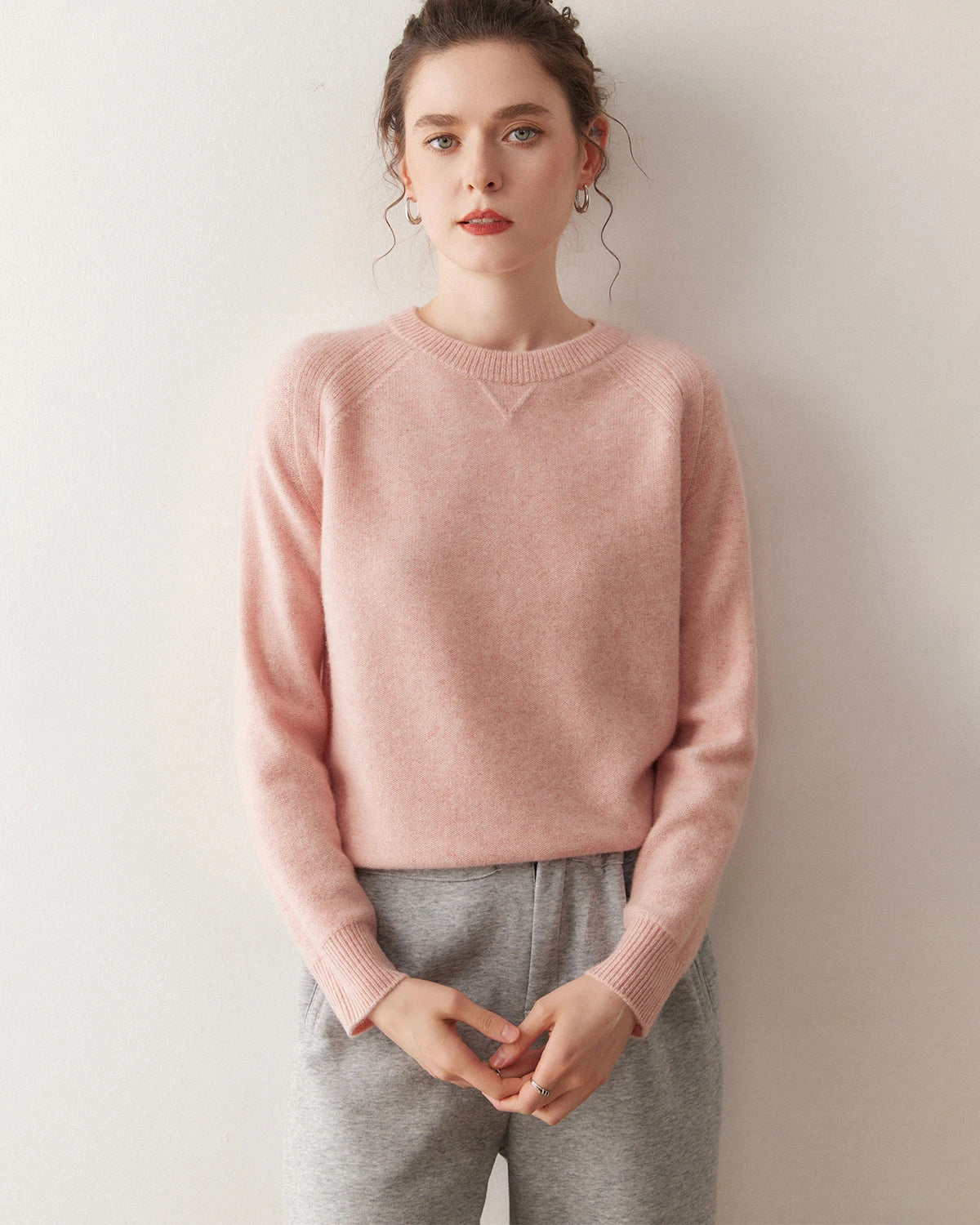 Pull en cachemire à manches raglan pour femme