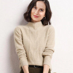 Pull en Cachemire Relaxant et Confortable pour Femme Beige