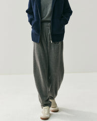 Pantalon femme en laine et cachemire à coupe décontractée