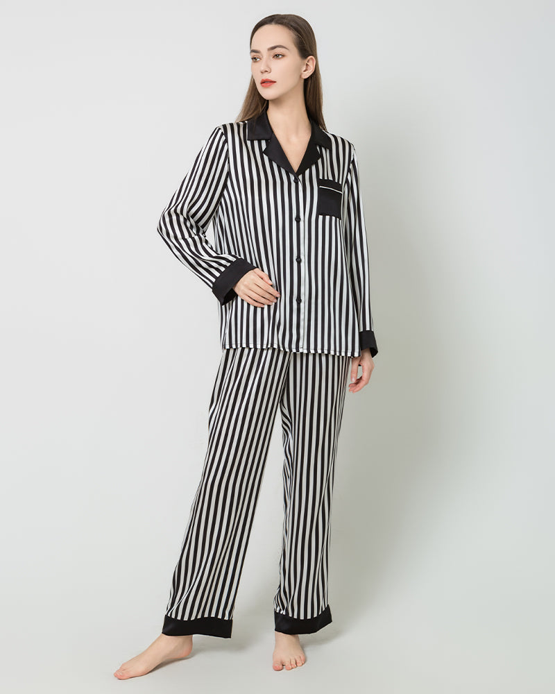 Ensemble de Pyjama en Soie Rayée