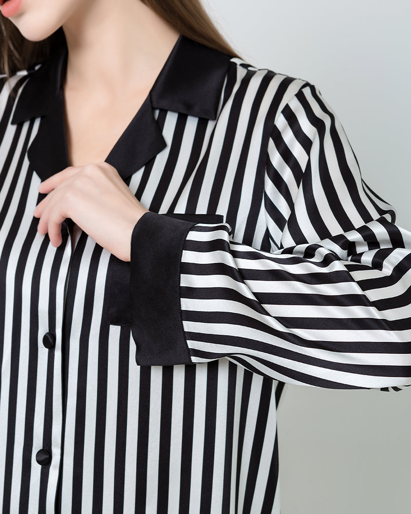 Ensemble de Pyjama en Soie Rayée