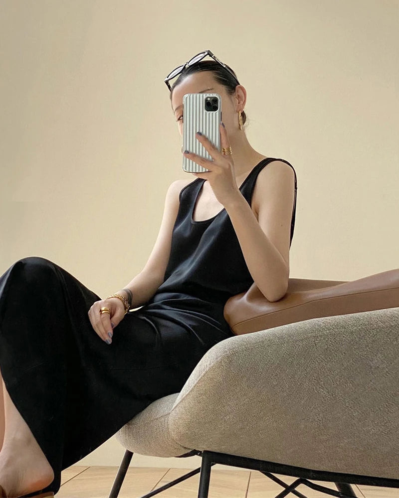 Ensemble deux pièces en soie pour femme
