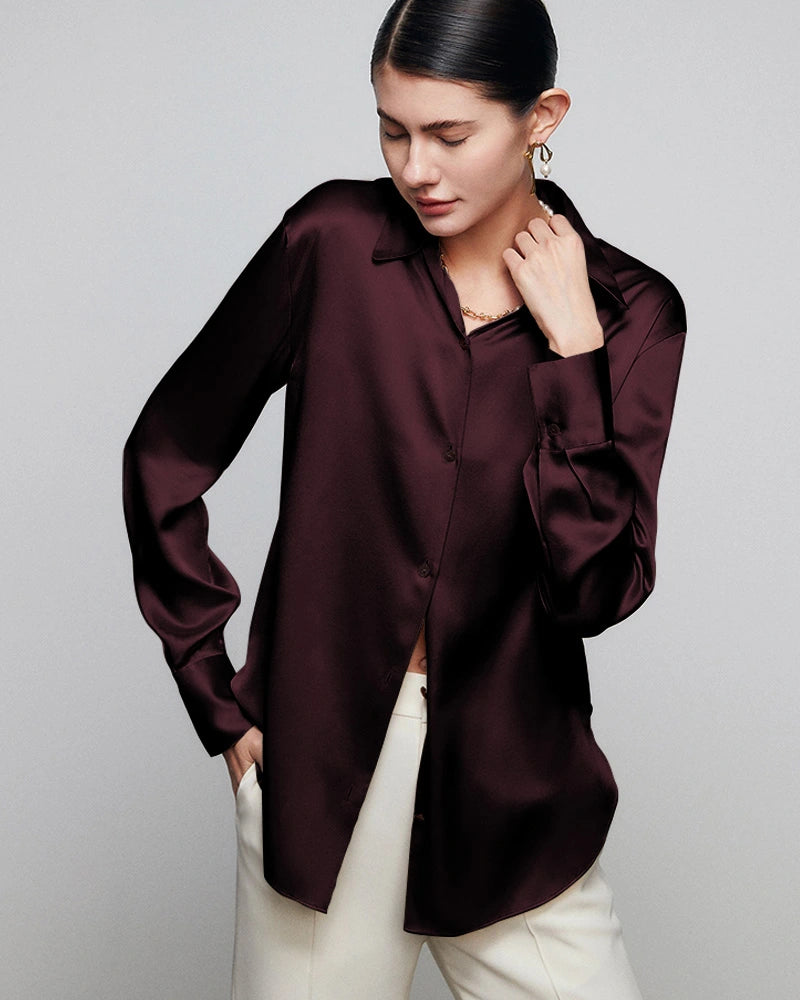 Chemise en soie décontractée femme 30 momme