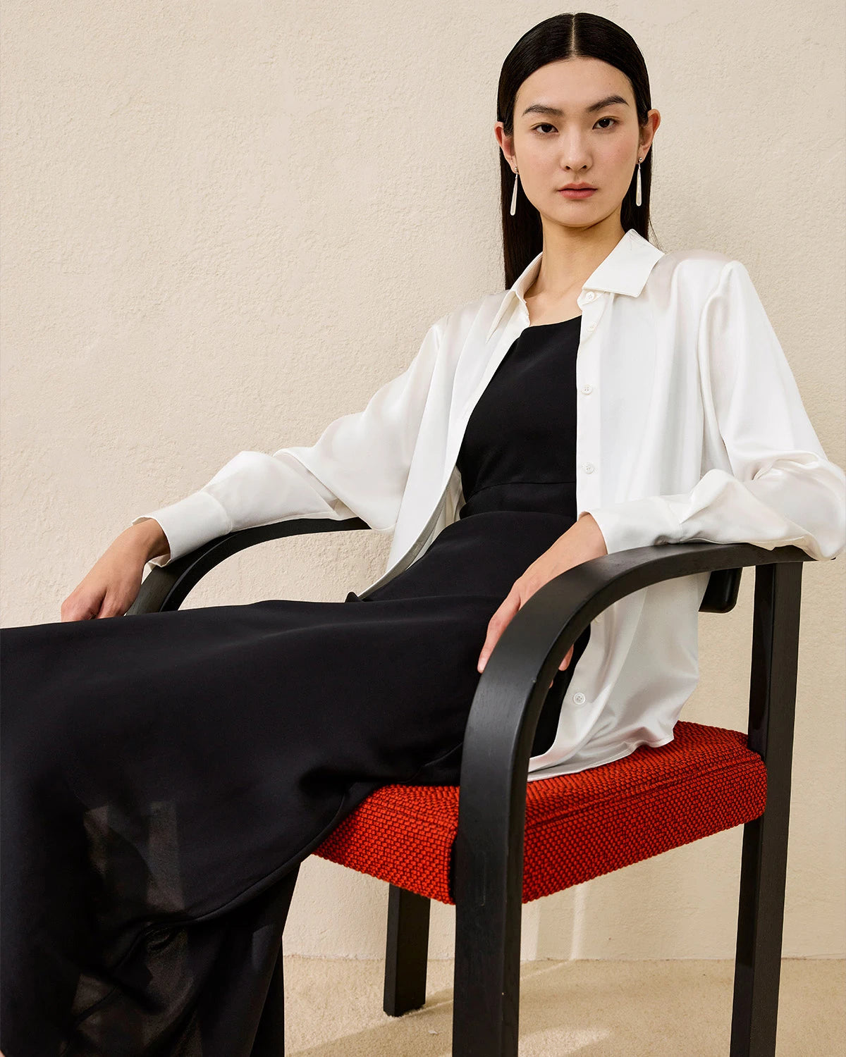 Chemisier en soie lavable pour femme – Style basique