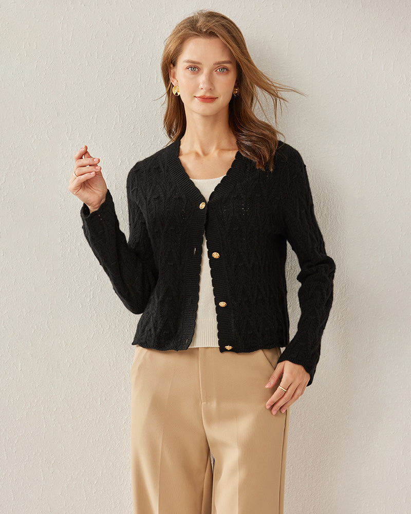 Cardigan en Cachemire Boutonné à Col en V