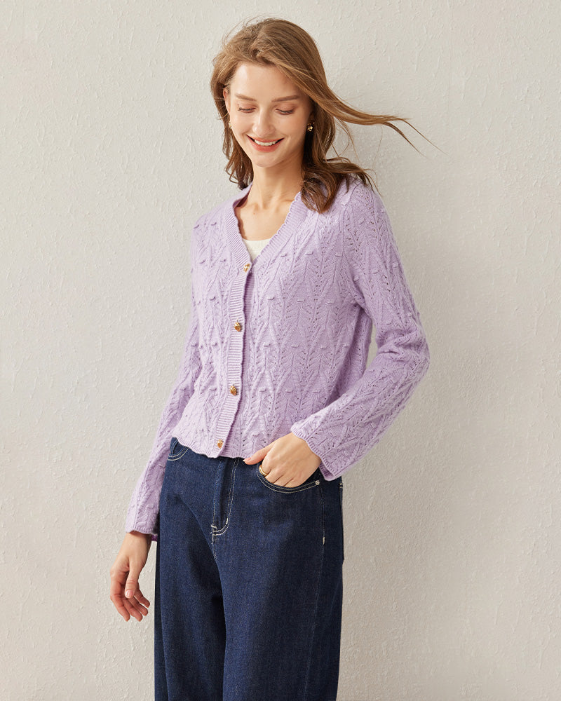 Cardigan en Cachemire Boutonné à Col en V