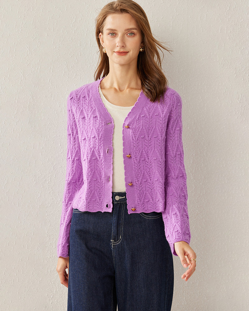 Cardigan en Cachemire Boutonné à Col en V