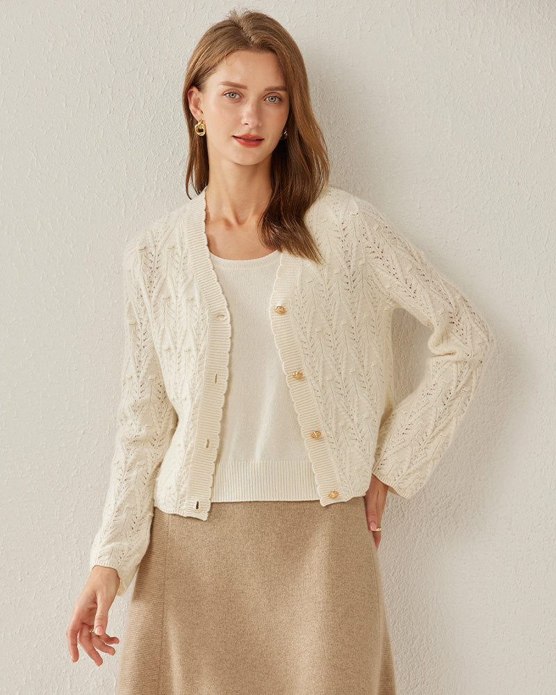 Cardigan en Cachemire Boutonné à Col en V