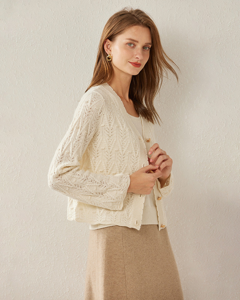 Cardigan en Cachemire Boutonné à Col en V