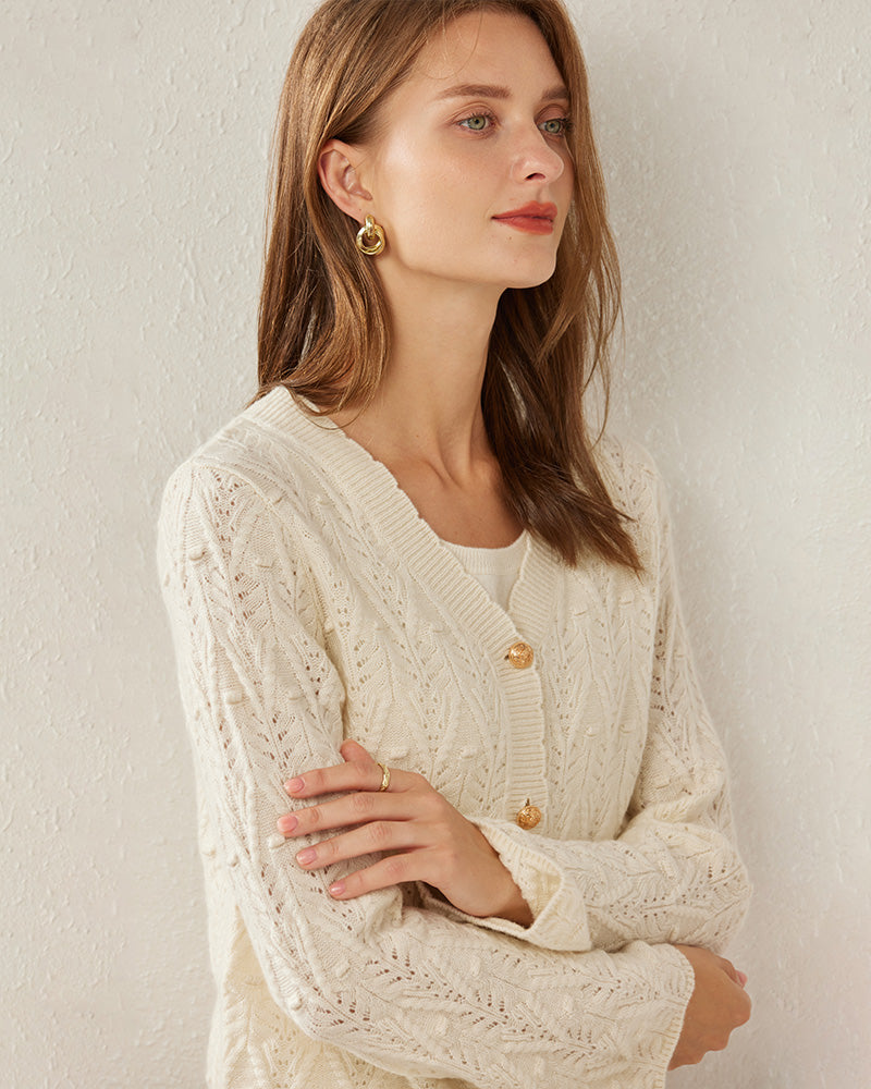 Cardigan en Cachemire Boutonné à Col en V