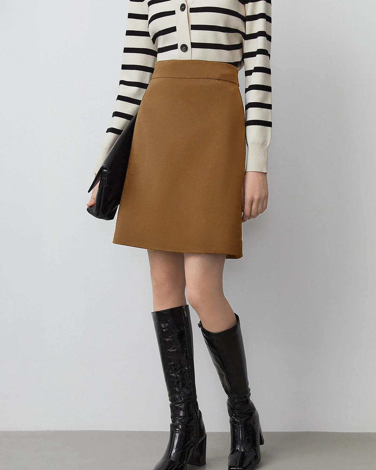 Jupe Mini en Laine en forme de A pour Femme
