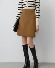 Jupe Mini en Laine en forme de A pour Femme