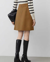Jupe Mini en Laine en forme de A pour Femme