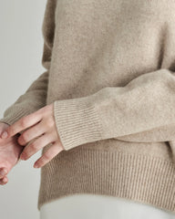 Pull en cachemire à col roulé ample pour femmes
