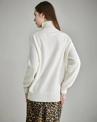 Pull en cachemire à col roulé ample pour femmes