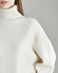 Pull en Cachemire Oversize à Col Roulé pour Femme