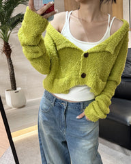 Caraco en laine brossée avec soutien-gorge intégré