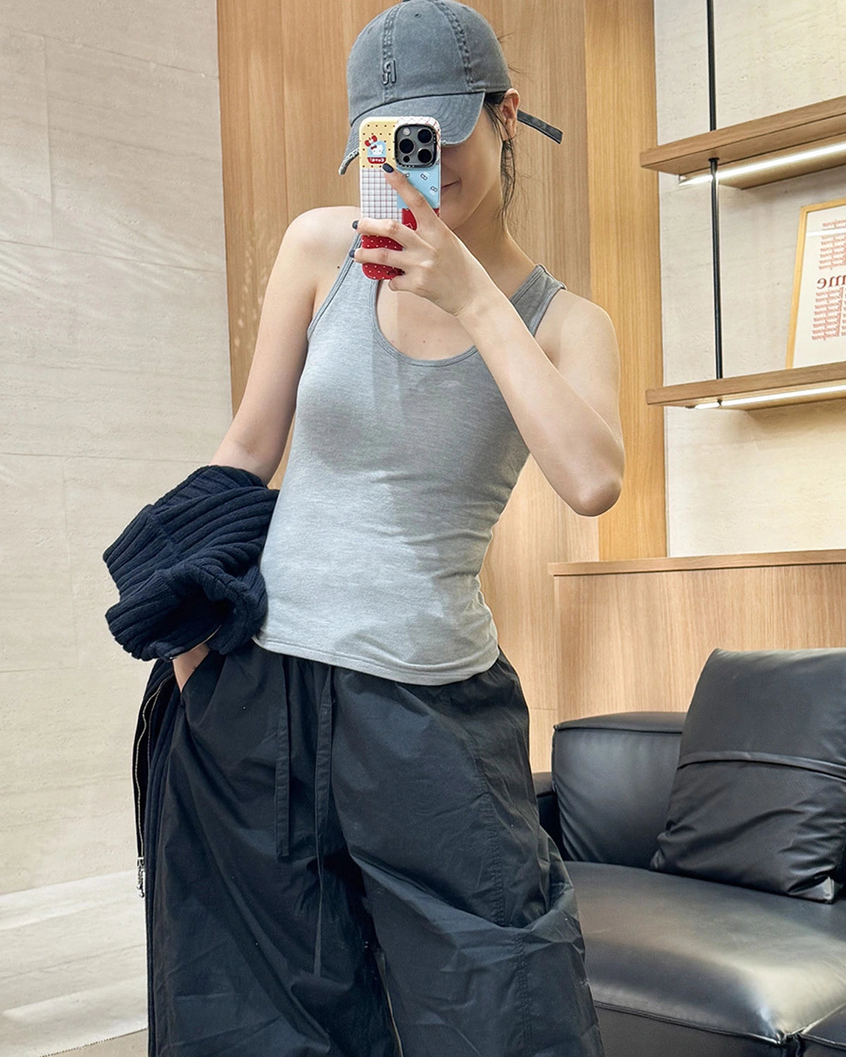 Débardeur thermique en laine avec soutien-gorge intégré