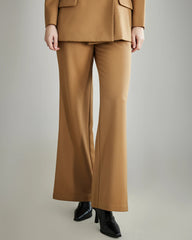 Pantalon de Tailleur en Laine Évasé pour Femmes