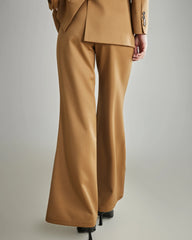 Pantalon de Tailleur en Laine Évasé pour Femmes