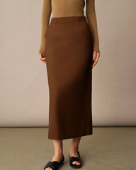 Jupe Maxi Taille Haute en Laine