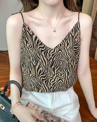 Camisole en Soie à Rayures Zèbre