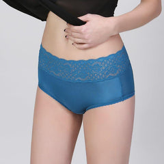 Culotte en Soie Haute Taille avec Dentelle